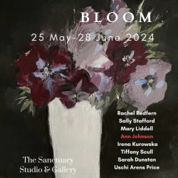 I shall be showing flower paintings in the group exhibition BLOOM at the Sanctuary Studio & Gallery, Newnham on Severn, Gloucestershire. https://www.thesanctuarygallery.com/ 